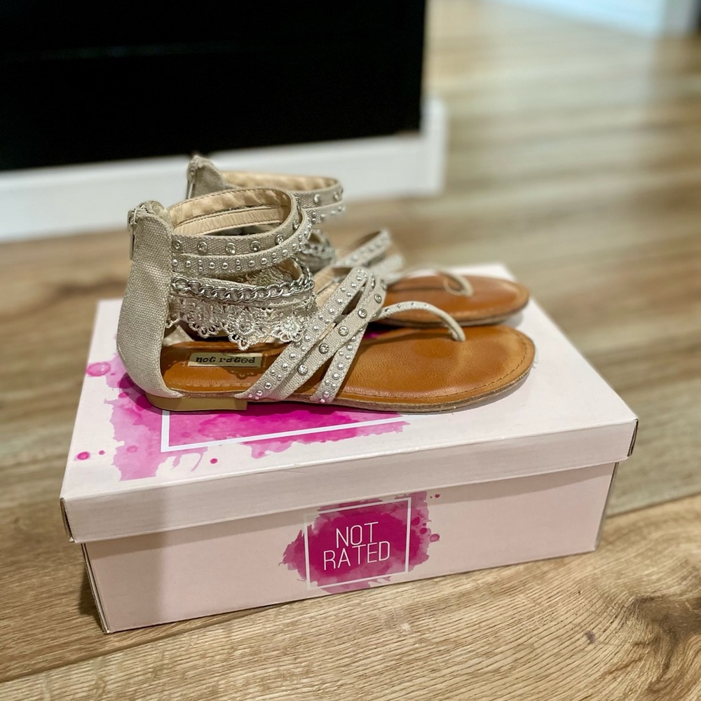 Not Rates Lace Rhinestone Sandals - Picture 2 of 5